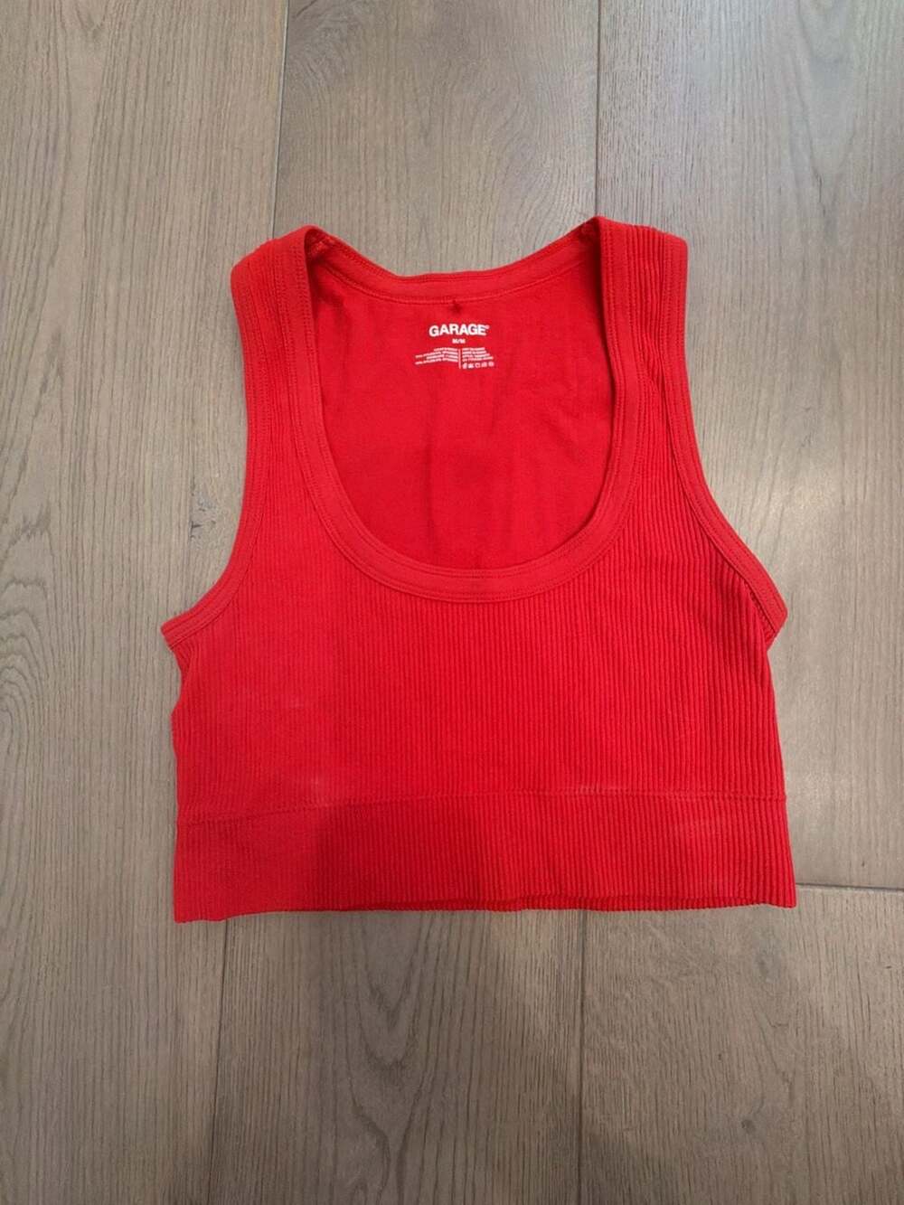 Garage Seamless Ribbed Crop Tank Top Red Size M